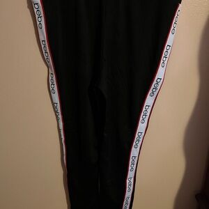 Bebe Black Joggers with Logo Side Trim NWOT